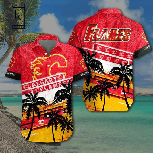 Nhl Calgary Flames Hawaiian Shirt, NHL Hawaiian Shirt Moonbestprint