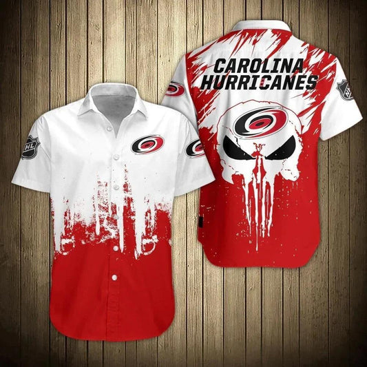 Nhl Carolina Hurricanes Button Up Hawaiian Shirt, NHL Hawaiian Shirt Moonbestprint