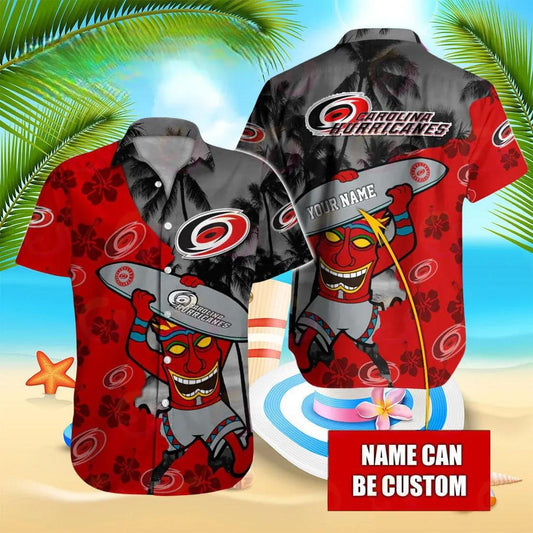 Nhl Carolina Hurricanes Special Native Hawaiians Design Button Shirt, NHL Hawaiian Shirt Moonbestprint