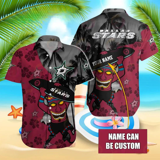 Nhl Dallas Stars Special Native Hawaiians Design Button Shirt, NHL Hawaiian Shirt Moonbestprint