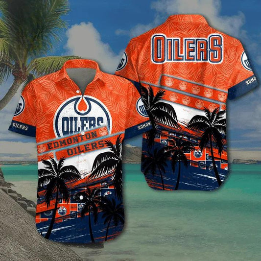 Nhl Edmonton Oilers Hawaiian Shirt 7, NHL Hawaiian Shirt Moonbestprint
