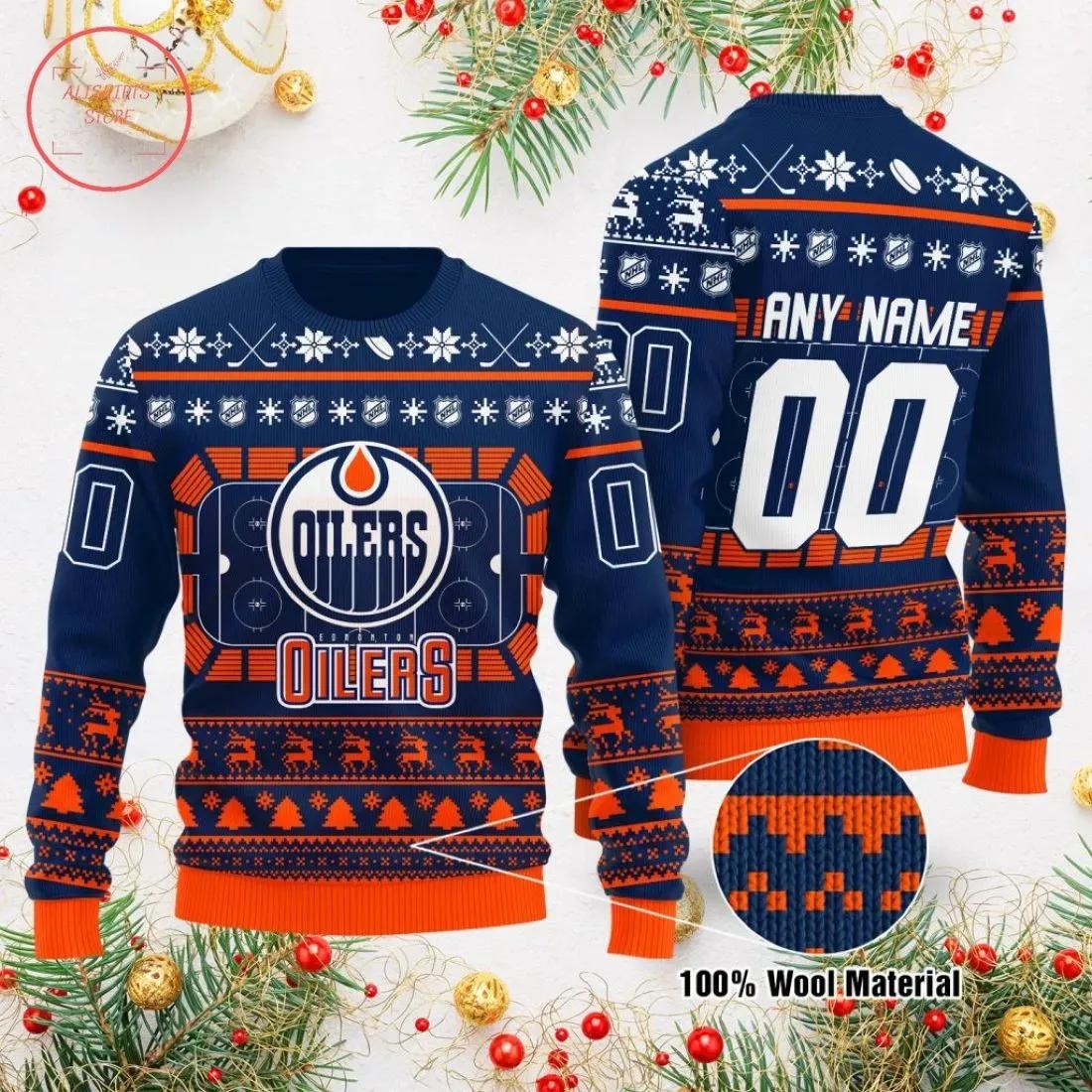 Nhl Edmonton Oilers Personalized Ugly Christmas Sweater, NHL Christmas Sweater Moonbestprint