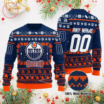 Nhl Edmonton Oilers Personalized Ugly Christmas Sweater, NHL Christmas Sweater Moonbestprint