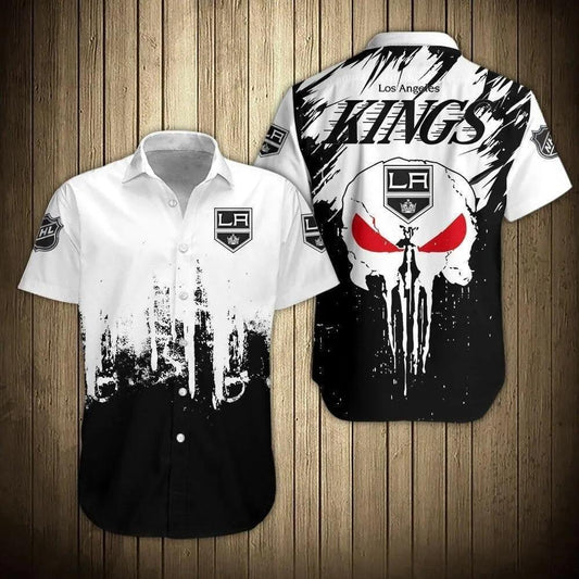 Nhl Los Angeles Kings Skull Hawaiian Shirt, NHL Hawaiian Shirt Moonbestprint