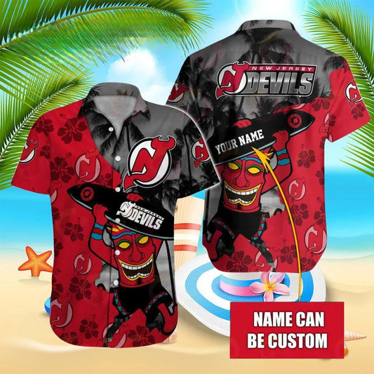 Nhl New Jersey Devils Special Native Hawaiians Design Button Shirt, NHL Hawaiian Shirt Moonbestprint