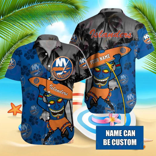 Nhl New York Islanders Special Native Hawaiians Design Button Shirt, NHL Hawaiian Shirt Moonbestprint