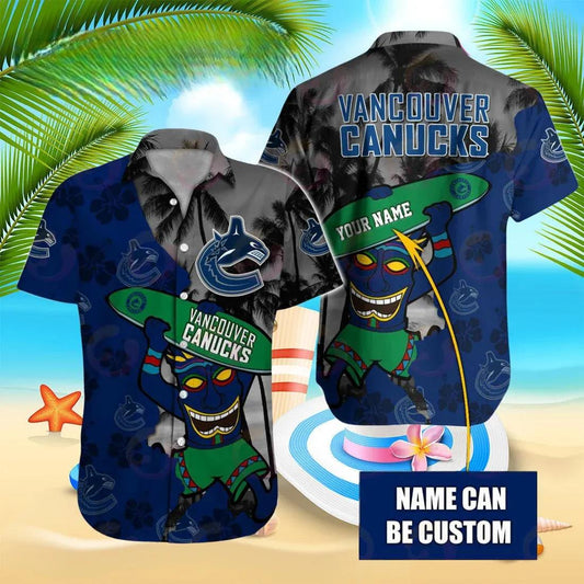Nhl Vancouver Canucks Special Native Hawaiians Design Button Shirt, NHL Hawaiian Shirt Moonbestprint