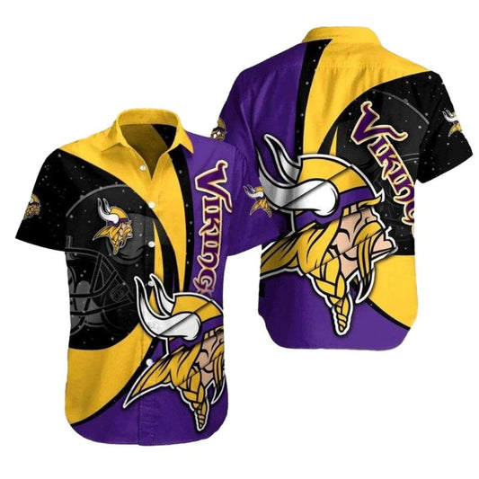 Night Rush Minnesota Vikings Contrast Hawaiian Shirt - Moonbestprint