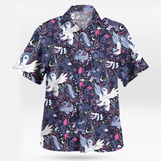 Night Slash Pokemon Hawaiian Shirt Dark Tone Battle Style – Moonbestprint