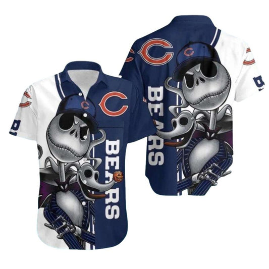 Nightmare Before Christmas Chicago Bears Hawaiian Shirt - Moonbestprint