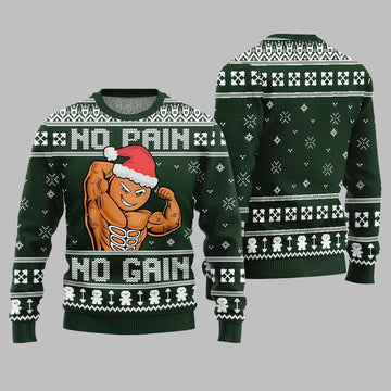 No Pain No Gain Ugly Sweater Christmas 2026 - Moonbestprint