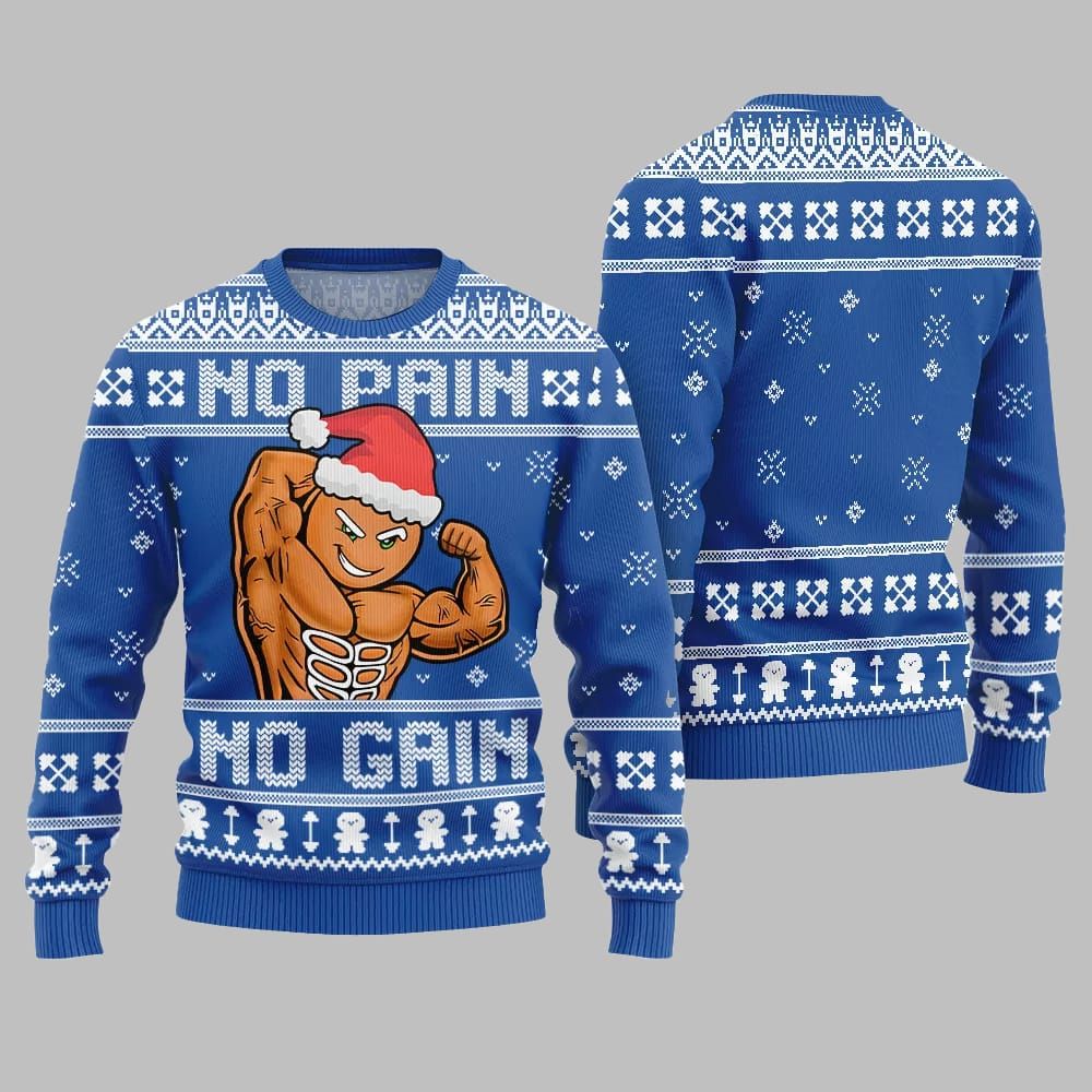 No Pain No Gain Ugly Sweater Christmas 2026 - Moonbestprint