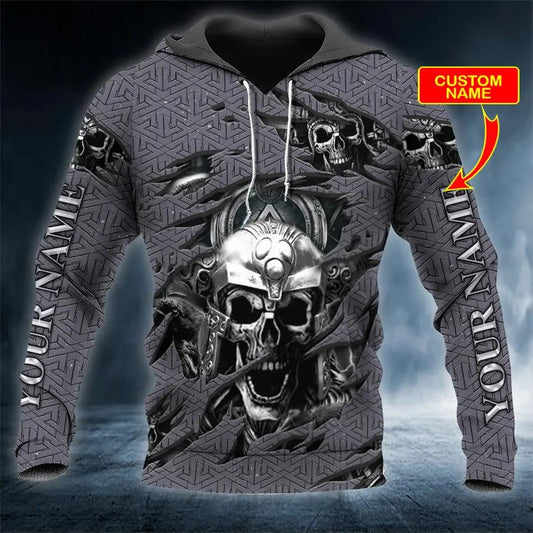 Norse Warrior Skull Viking Custom 3D Hoodie Moonbestprint