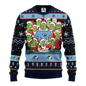 North Carolina Tar Heels 12 Grinch Xmas Day Ugly Christmas Sweater Moonbestprint
