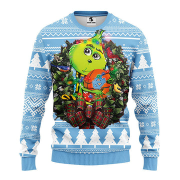 North Carolina Tar Heels Grinch Hug Ugly Christmas Sweater Moonbestprint