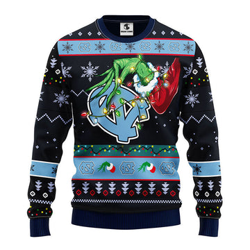 North Carolina Tar Heels Grinch Ugly Christmas Sweater Moonbestprint