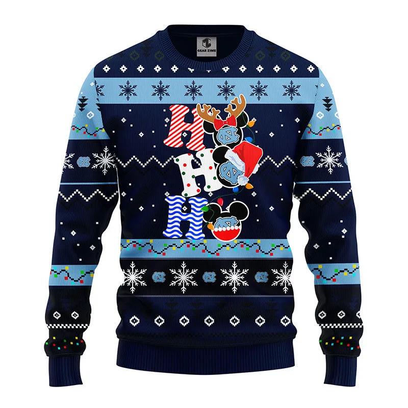 North Carolina Tar Heels Hohoho Ugly Christmas Sweater, NCAA Christmas Sweater Moonbestprint