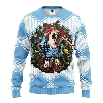 North Carolina Tar Heels Pub Dog Ugly Christmas Sweater, NCAA Christmas Sweater Moonbestprint