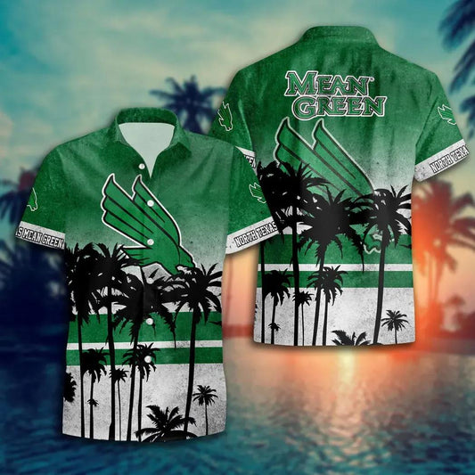 North Texas Mean Green Style Hot Trending Summer Aloha Hawaiian Shirt, NCAA Hawaiian Shirt Moonbestprint