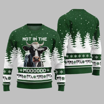 Not In The Mood Cow Ugly Sweater Christmas 2026 - Moonbestprint