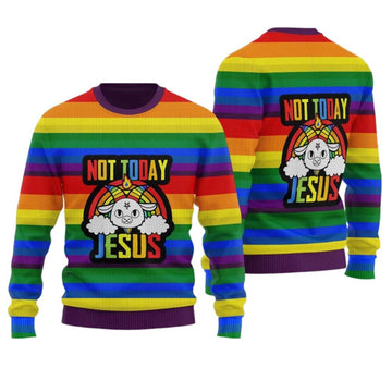 Not Today Jesus Ugly Christmas Sweater - Moonbestprint