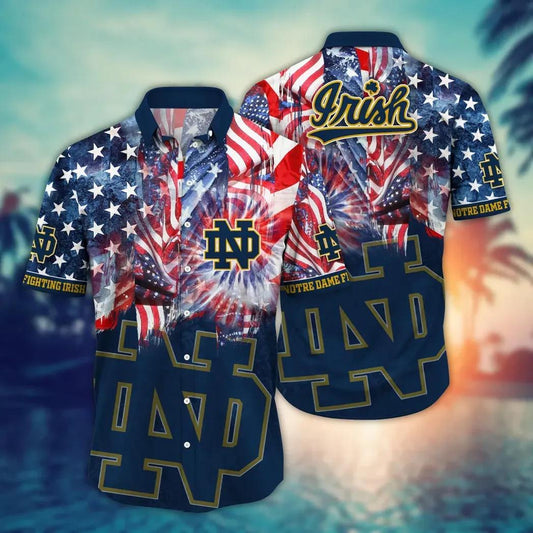 Notre Dame Fighting Irish NCAA Flower Aloha Hawaiian Shirt 10, NCAA Hawaiian Shirt Moonbestprint