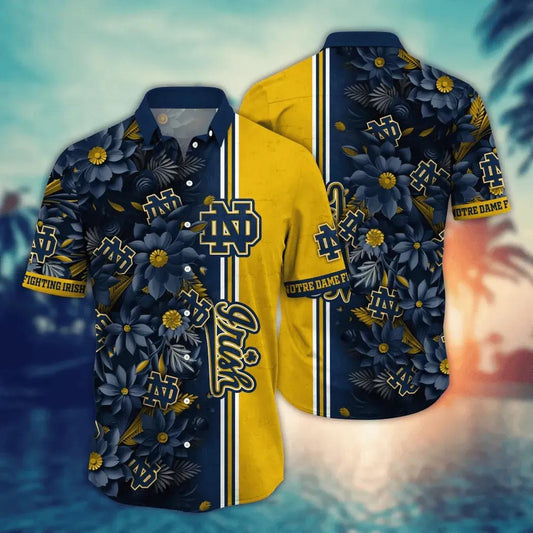 Notre Dame Fighting Irish NCAA Flower Aloha Hawaiian Shirt 3, NCAA Hawaiian Shirt Moonbestprint