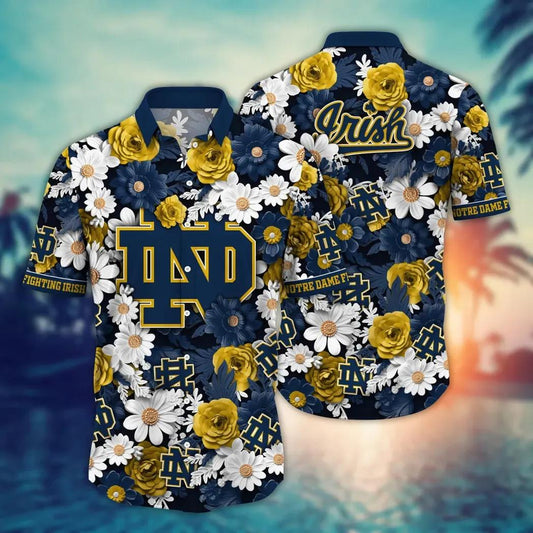 Notre Dame Fighting Irish NCAA Flower Aloha Hawaiian Shirt 6, NCAA Hawaiian Shirt Moonbestprint
