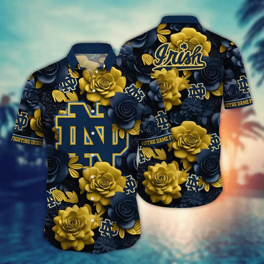Notre Dame Fighting Irish NCAA Flower Aloha Hawaiian Shirt 7, NCAA Hawaiian Shirt Moonbestprint