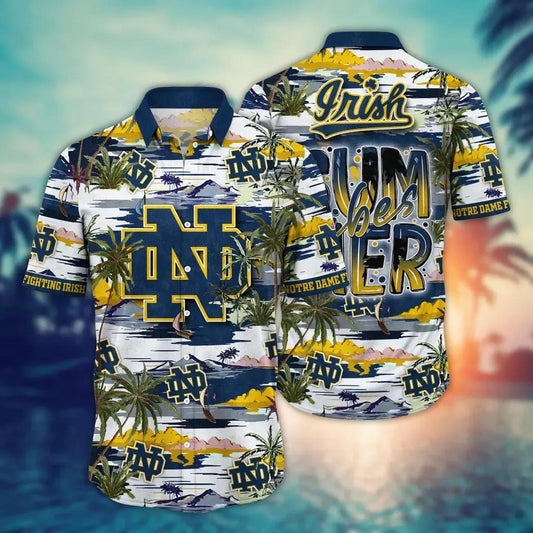 Notre Dame Fighting Irish NCAA Flower Aloha Hawaiian Shirt 8, NCAA Hawaiian Shirt Moonbestprint
