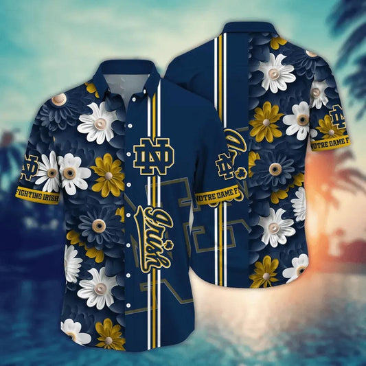 Notre Dame Fighting Irish Style Hot Trending Summer NCAA Flower Aloha Hawaiian Shirt, NCAA Hawaiian Shirt Moonbestprint