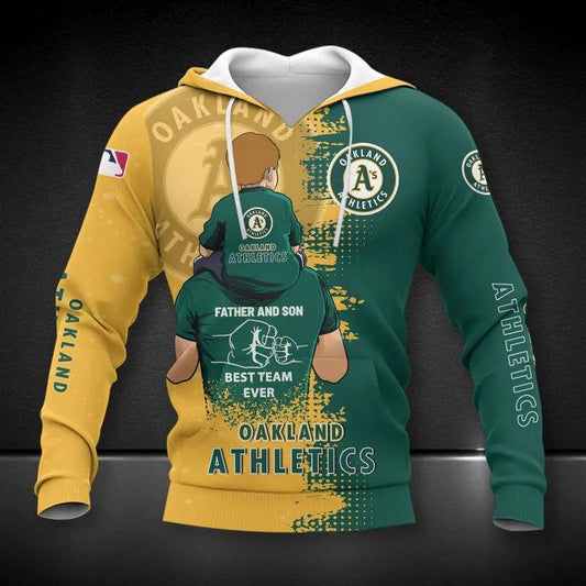 Oakland Athletics Dad And Son All Over Print Hoodie 2, MLB Hoodie Moonbestprint