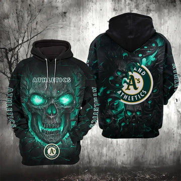 Oakland Athletics Lava Skull 3D Hoodie, MLB Hoodie Moonbestprint