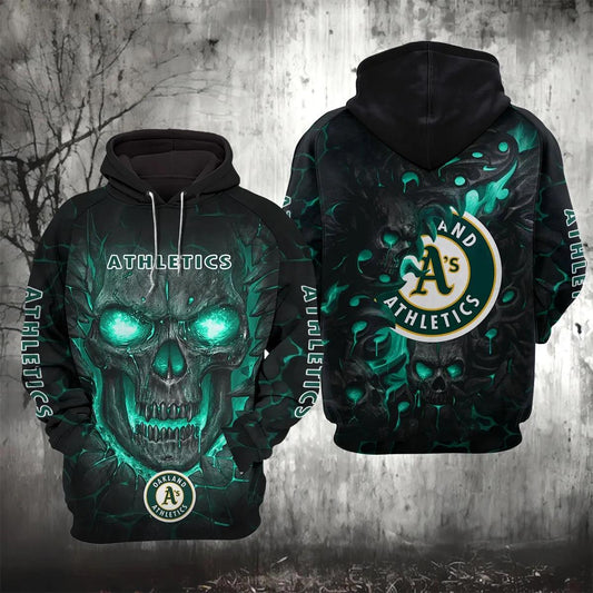 Oakland Athletics Lava Skull 3D Hoodie, MLB Hoodie Moonbestprint
