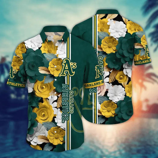 Oakland Athletics MLB Flower Aloha Hawaiian Shirt 16, MLB Hawaiian Shirt Moonbestprint