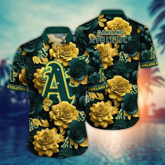 Oakland Athletics MLB Flower Aloha Hawaiian Shirt 17, MLB Hawaiian Shirt Moonbestprint