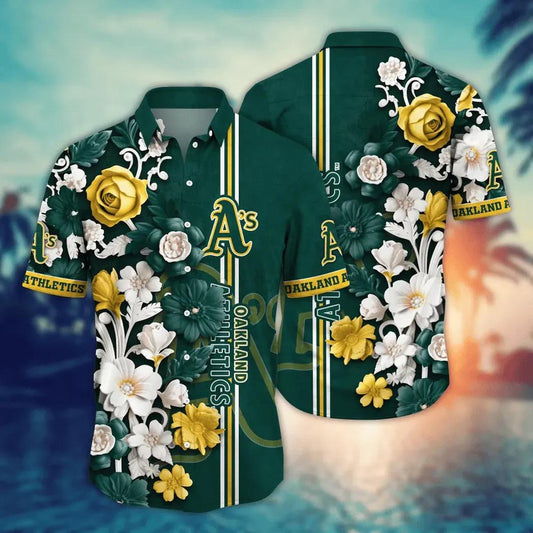 Oakland Athletics MLB Flower Aloha Hawaiian Shirt 18, MLB Hawaiian Shirt Moonbestprint