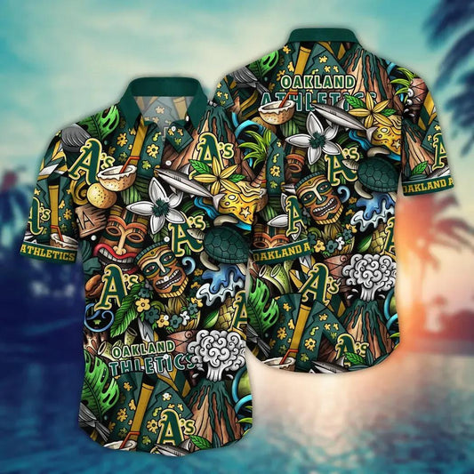 Oakland Athletics MLB Flower Aloha Hawaiian Shirt 3, MLB Hawaiian Shirt Moonbestprint