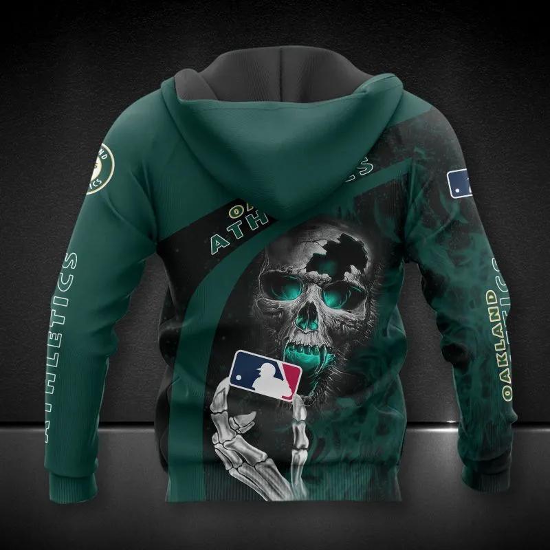 Oakland Athletics Skeleton All Over Print Hoodie, MLB Hoodie Moonbestprint