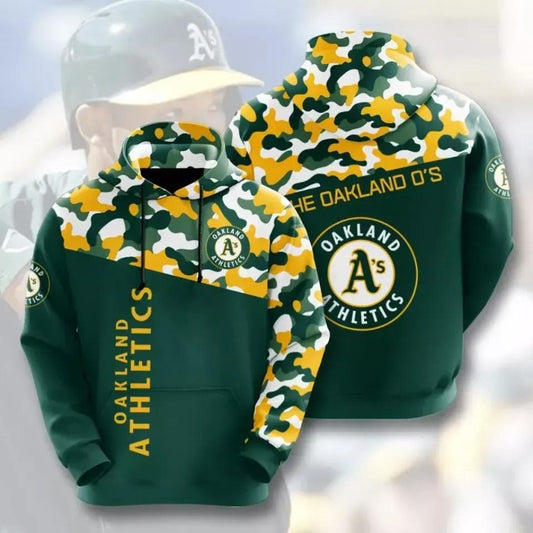 Oakland Baseball Team Athleticss Camo 3D Hoodie, MLB Hoodie Moonbestprint
