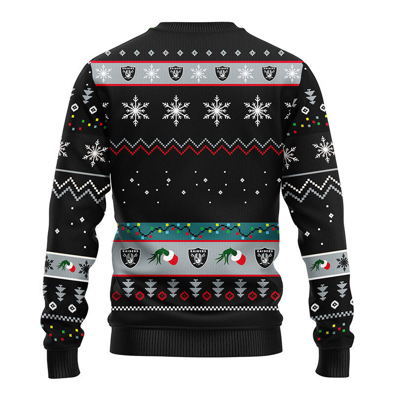 Oakland Raiders 12 Grinch Xmas Day Ugly Christmas Sweater Moonbestprint