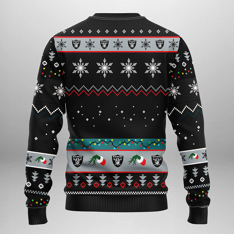 Oakland Raiders Grinch Ugly Christmas Sweater Moonbestprint