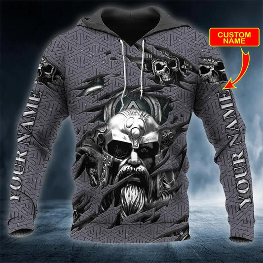Odin King Skull Viking Custom 3D Hoodie Moonbestprint