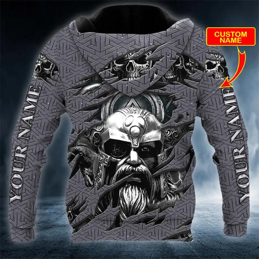 Odin King Skull Viking Custom 3D Hoodie Moonbestprint