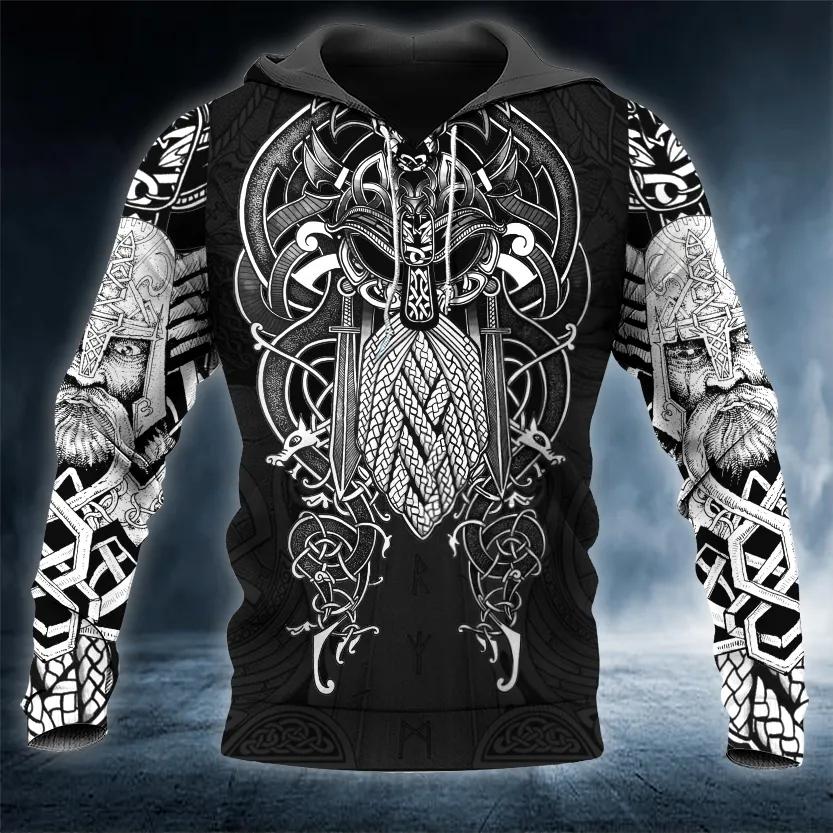 Odin Norse King Viking Tattoo 3D Hoodie Moonbestprint