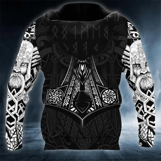 Odin Norse King Viking Tattoo 3D Hoodie Moonbestprint