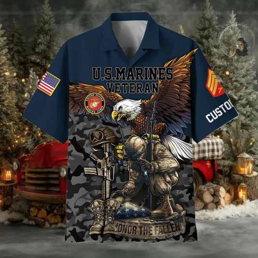 Custom USMC Hawaiian Shirt - Moonbestprint