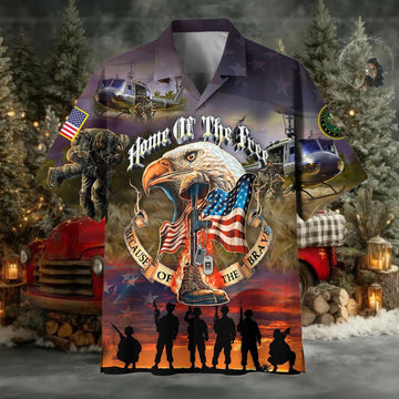 Home Of The Free Because Of The Brave US Veterans Hawaiian Shirt – Moonbestprint