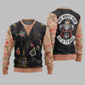 Oh What Fun It Is To Ride Santa Jacket Ugly Sweater Christmas 2026 - Moonbestprint