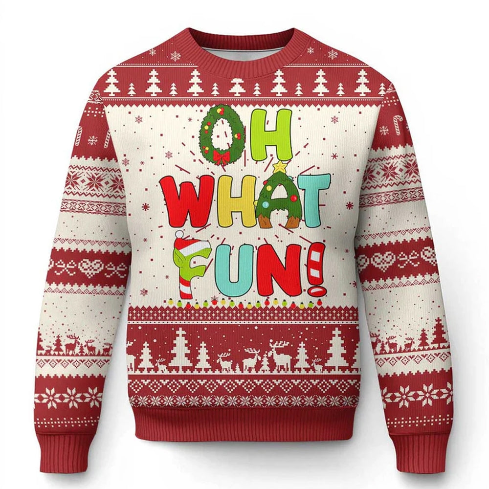 Oh What Fun Ugly Christmas Sweater - Moonbestprint